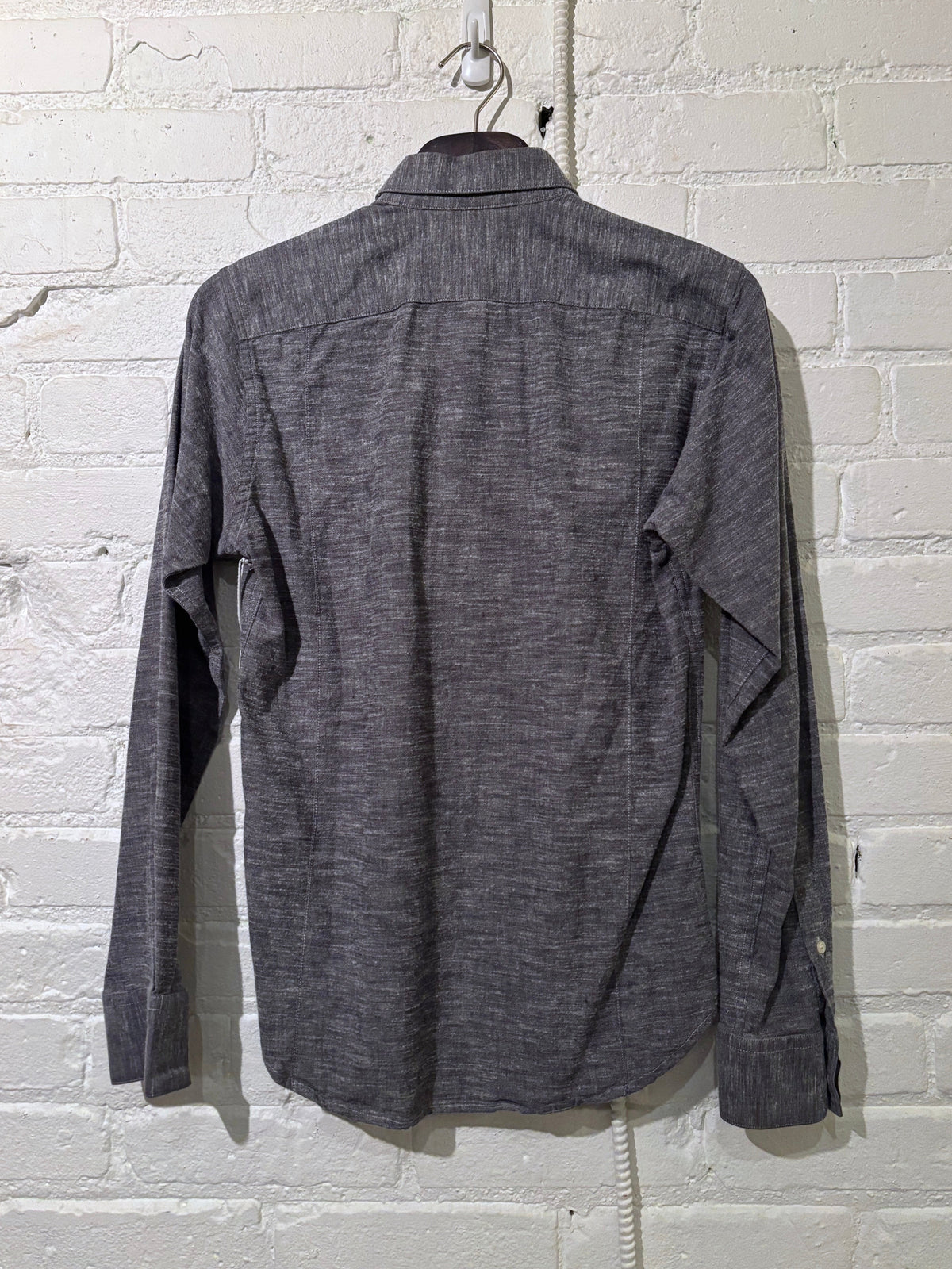 Made in Canada, The Grey Blue Vintage Dylan from 18 Waits, a sustainable menswear brand known for vintage-inspired style and rock and roll fashion—an Imogene and Willie alternative focused on quality and character.