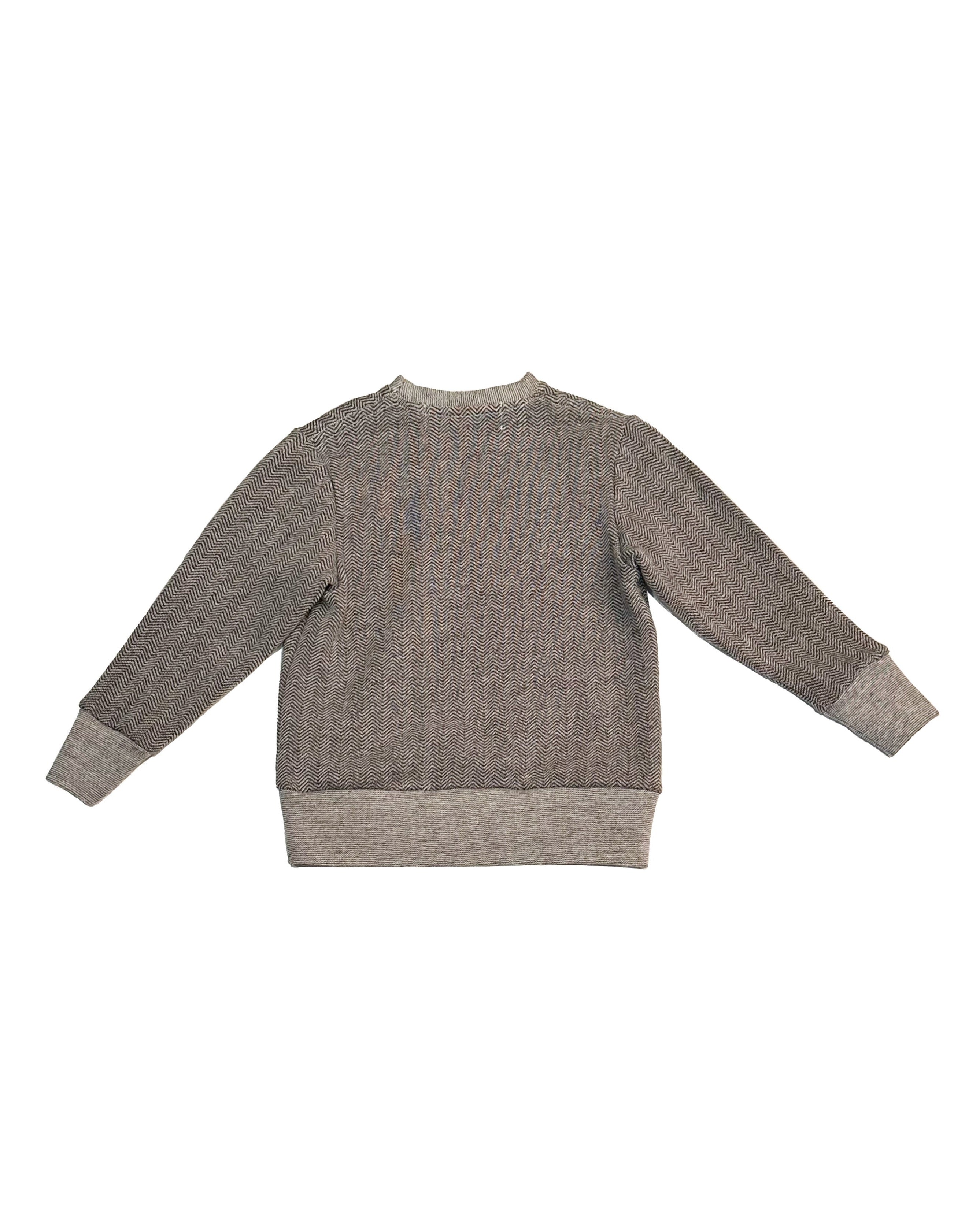 Crew Sweater | Grey Herringbone