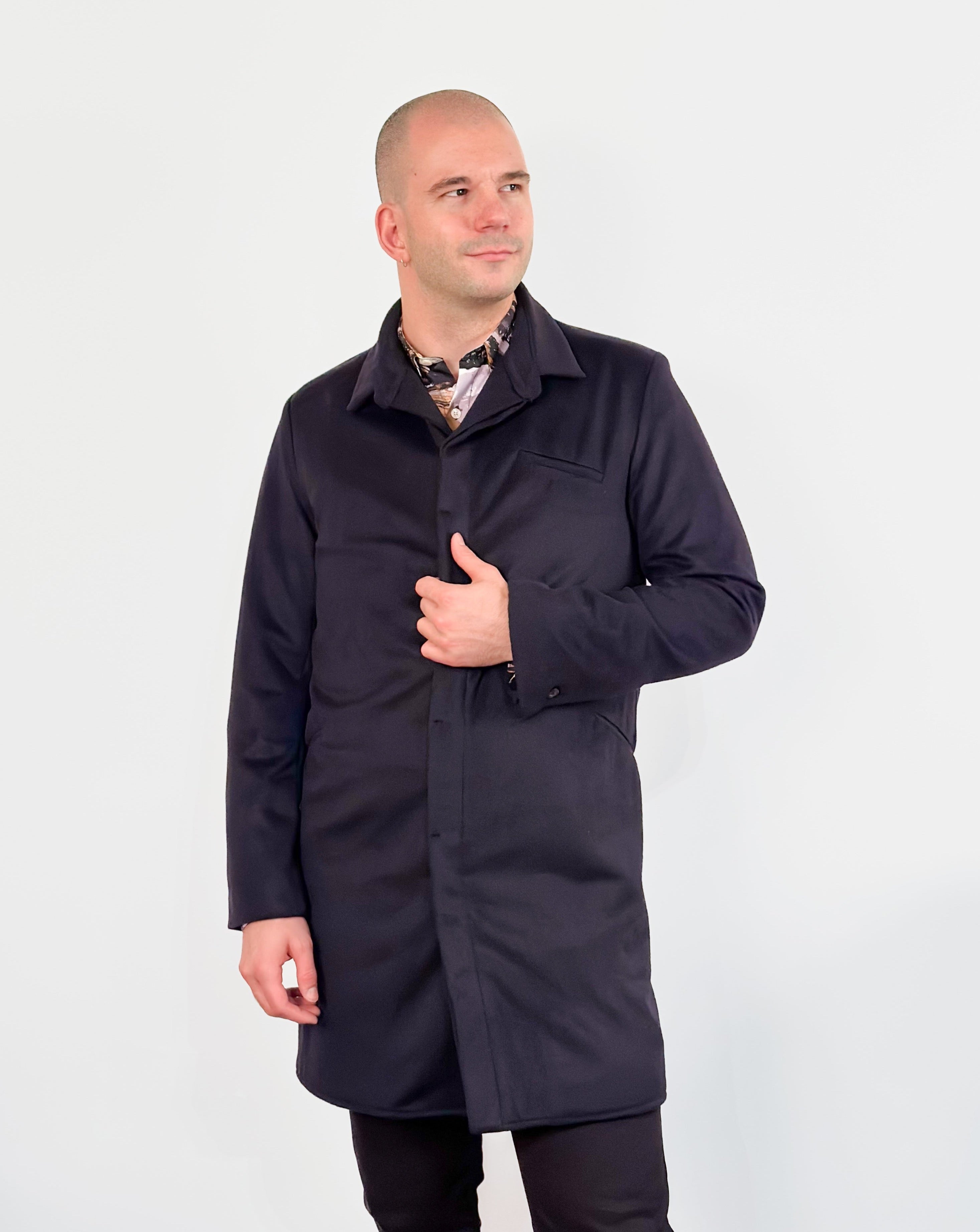 Classic Trench | Danube Blue Suede Wool