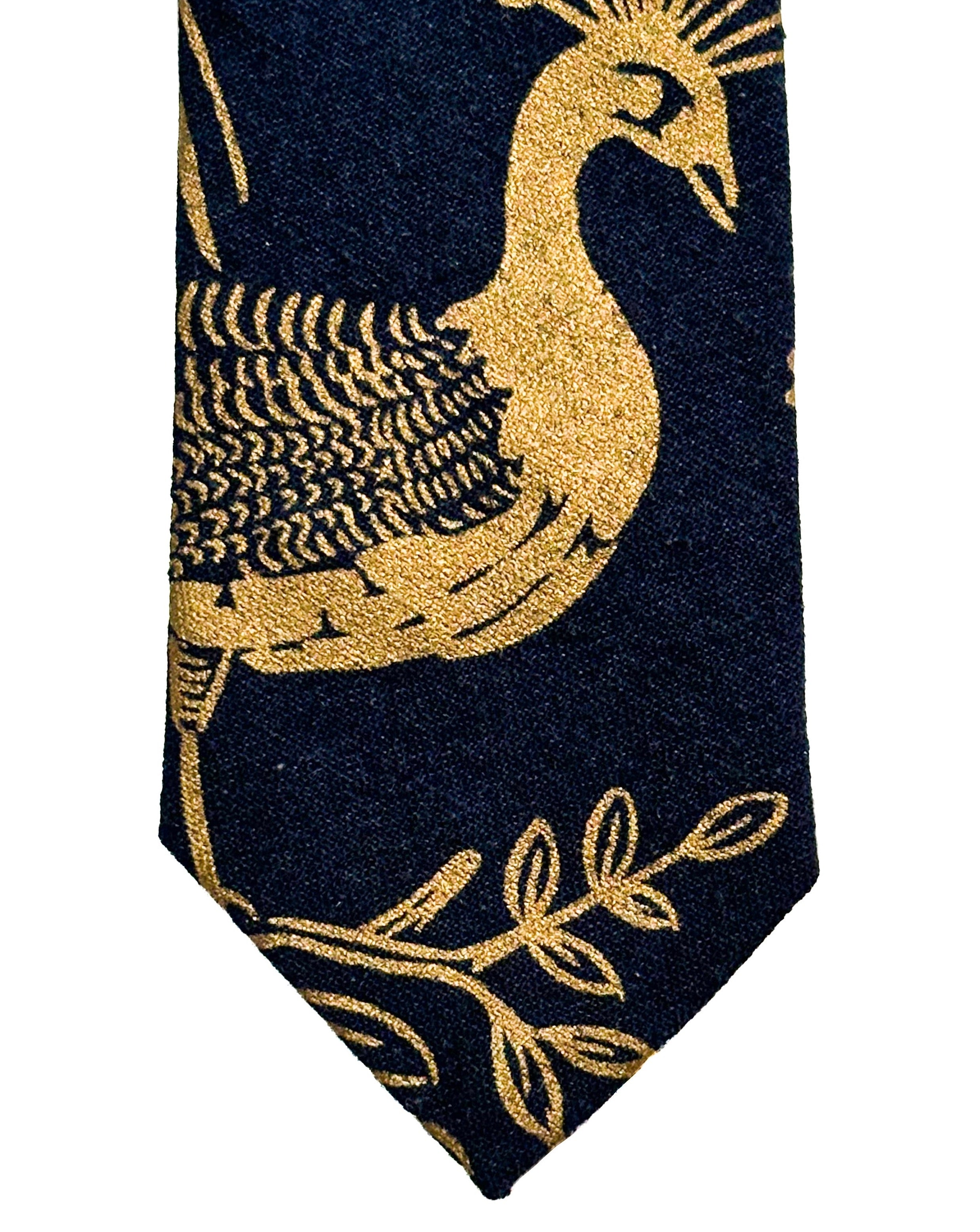 The Tie | Navy Peacocks