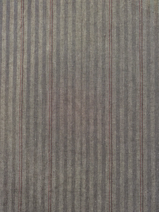 Fabric | Black Herringbone/Red Stripe Denim