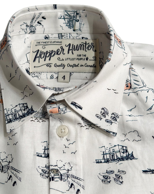 Made in Canada, Kids short sleeve shirt from 18 Waits — a Sustainable Men's clothing brand offering Vintage Inspired menswear and Rock and Roll Fashion. A refined Imogene and Willie alternative for those who value quality and character.