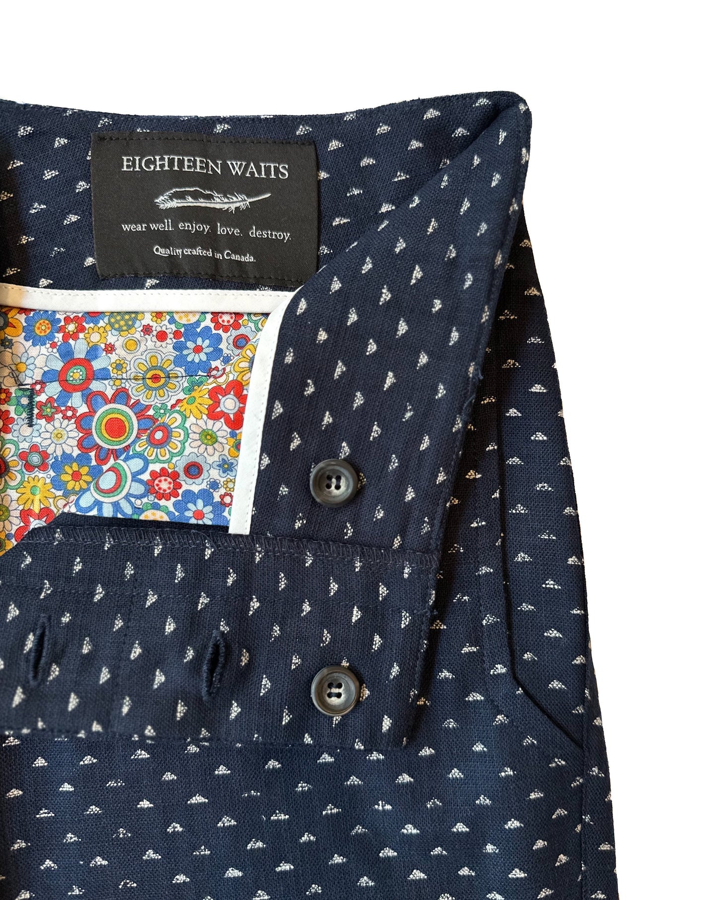 Made in Canada signature shorts from 18 Waits — a Sustainable Men's clothing brand offering Vintage Inspired menswear and Rock and Roll Fashion.