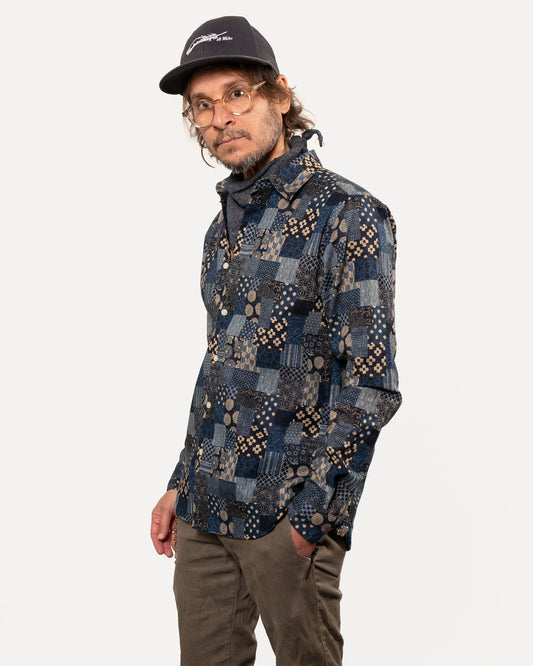 Long Sleeve Dylan | Indigo Patchwork
