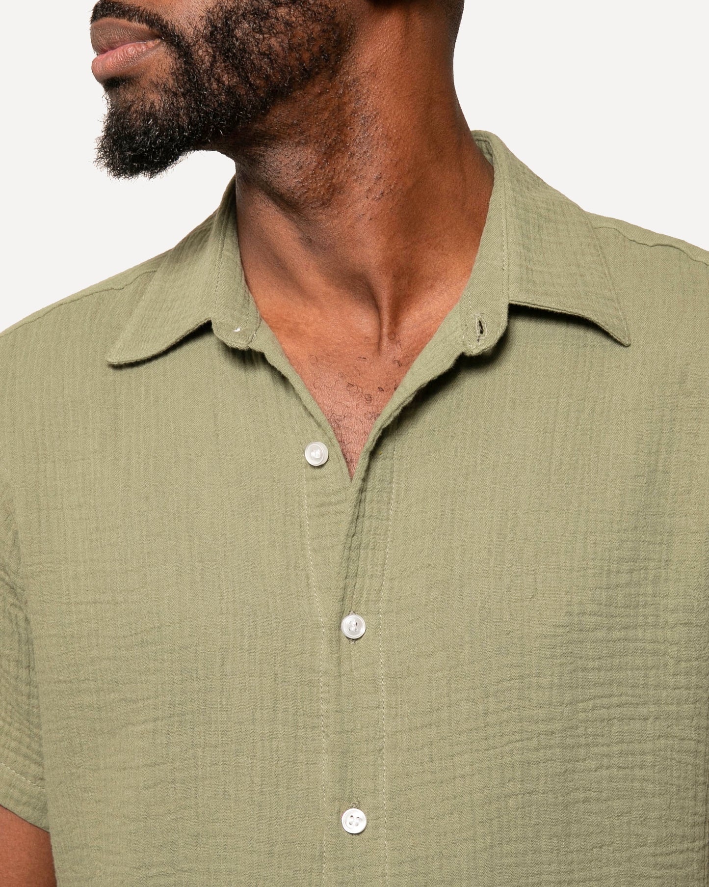 Short Sleeve Dylan | Sage Double Gauze