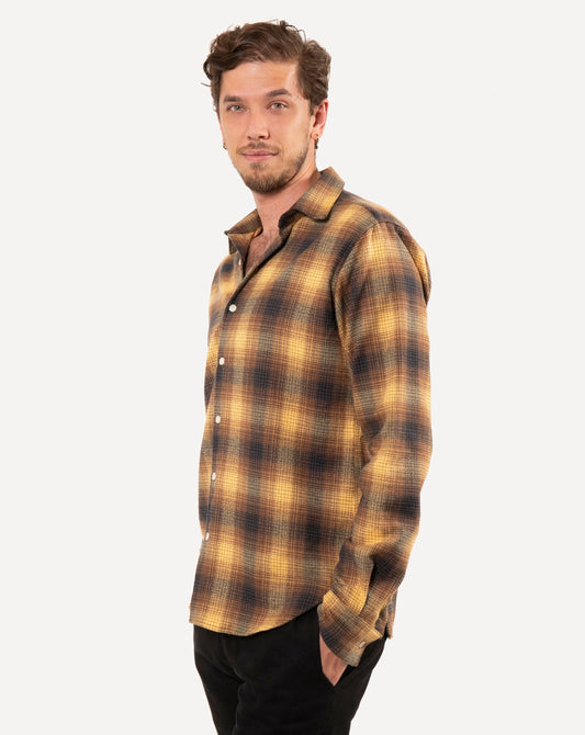 Made in Canada Long Sleeve Dylan Shirt from 18 Waits — a Sustainable Men's clothing brand offering Vintage Inspired menswear and Rock and Roll Fashion.