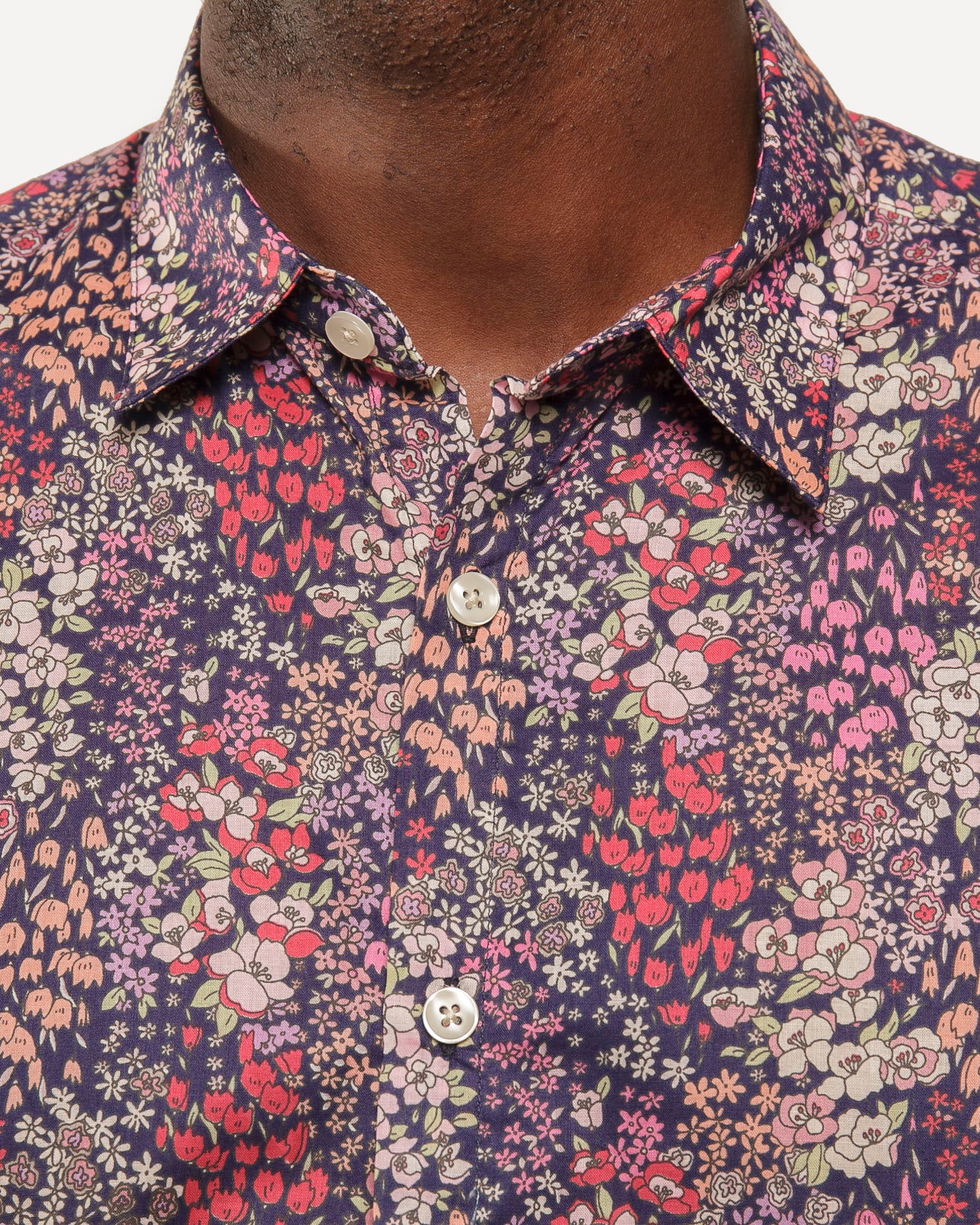 Short Sleeve Dylan Shirt | 60's Floral - Navy