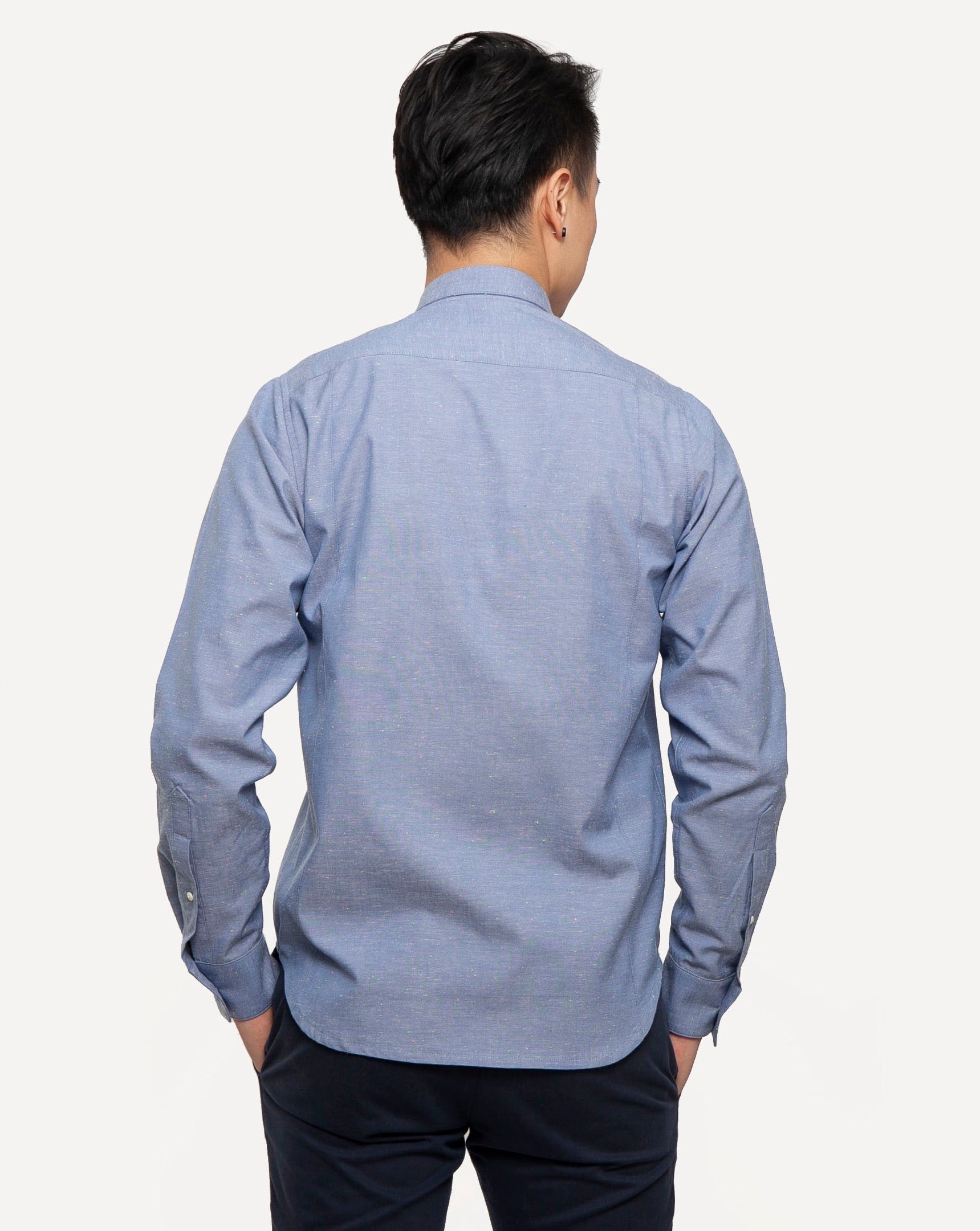 Long Sleeve Dylan Shirt | Blue Fleck