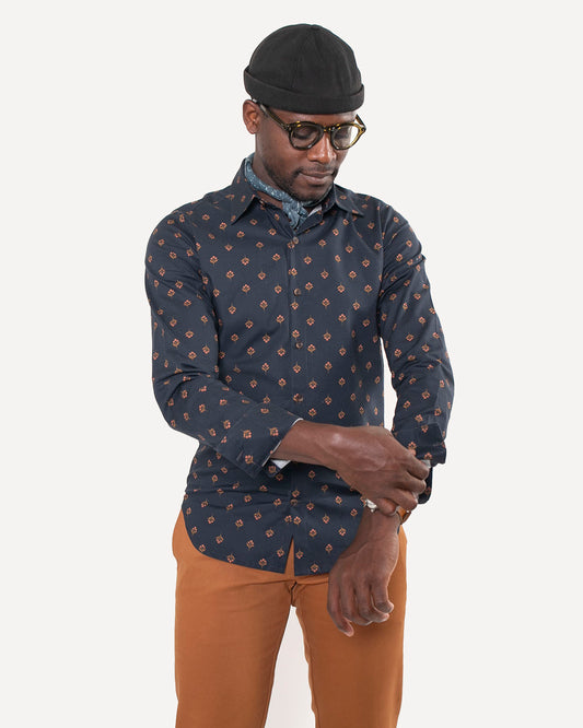 Made in Canada The Long Sleeve Dylan Shirt from 18 Waits — a Sustainable Men's clothing brand offering Vintage Inspired menswear and Rock and Roll Fashion.