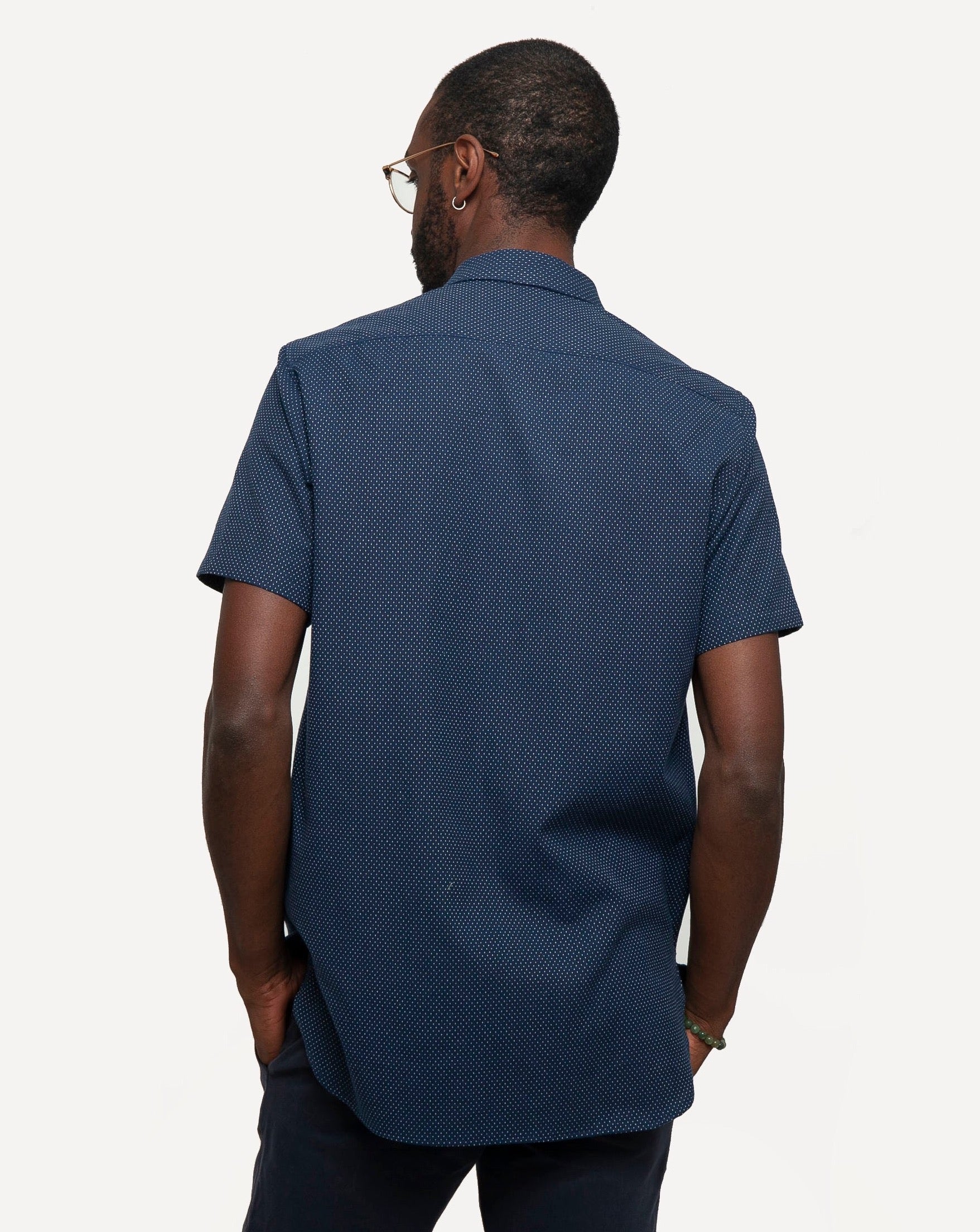 Short Sleeve Neuwirth Shirt | Navy Dots
