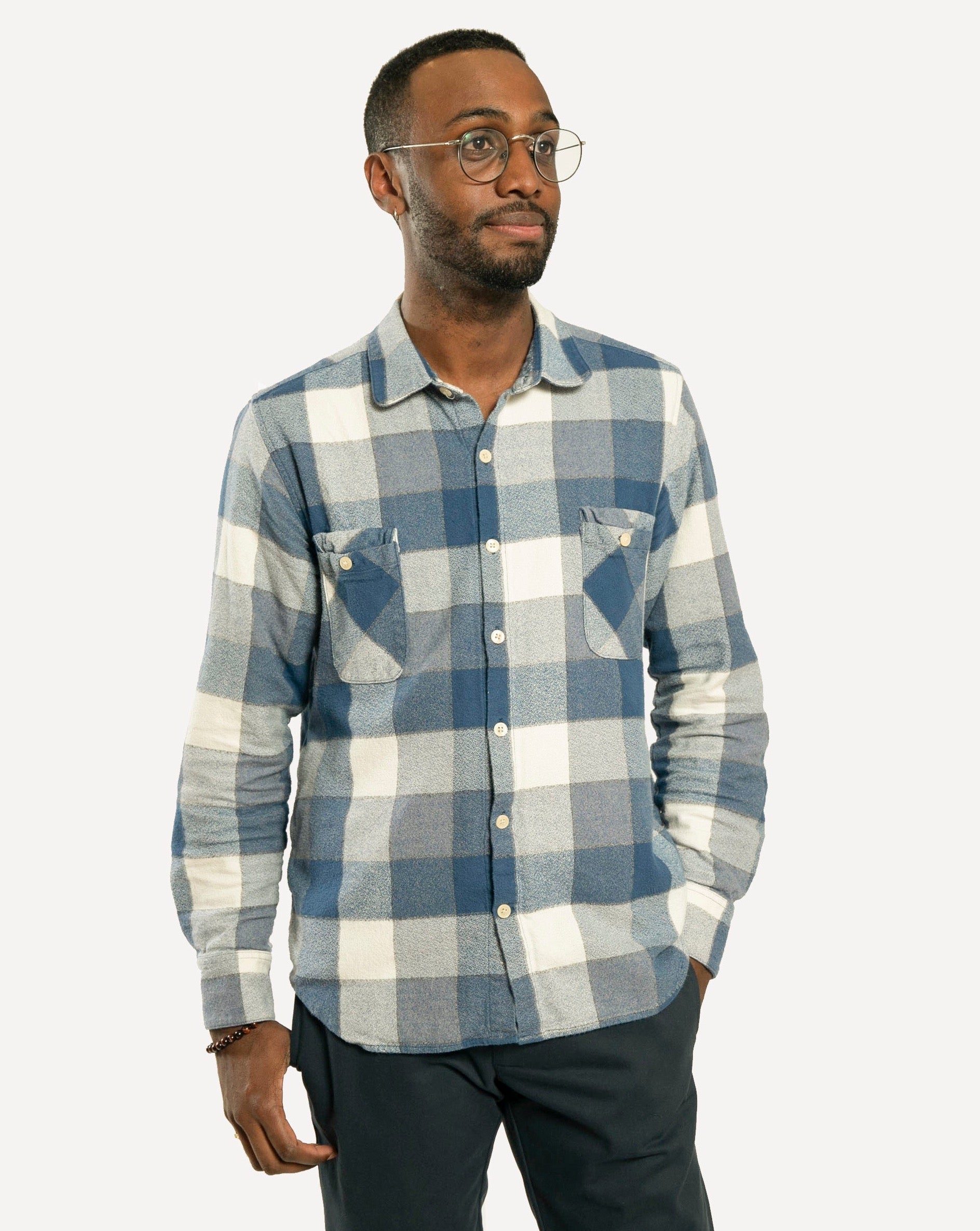Woodsman Shirt | Mammoth Flannel - Denim | 18 Waits