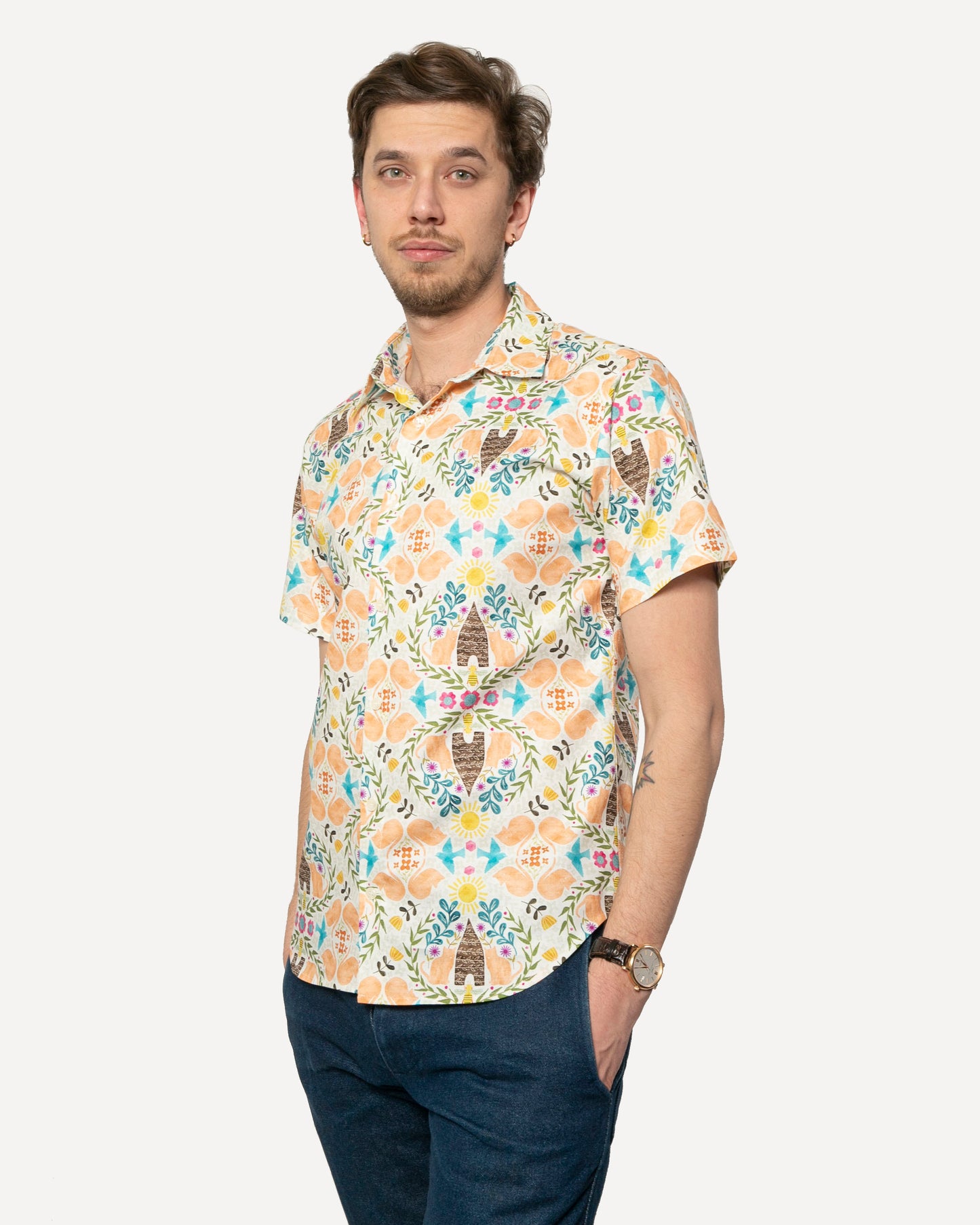 Short sleeve Dylan Shirt from 18 Waits — a Sustainable Men's clothing brand offering Vintage Inspired menswear and Rock and Roll Fashion.