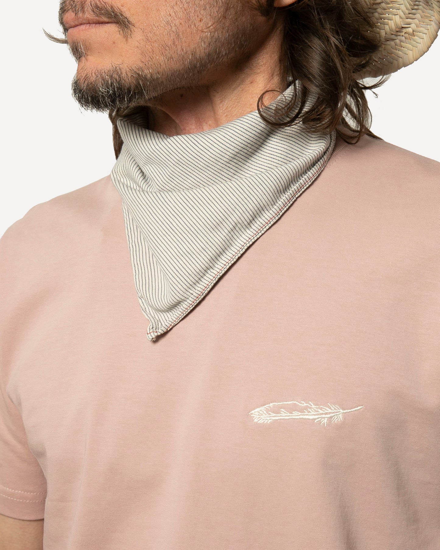 Classic Fit T-Shirt | Dusty Rose with Feather