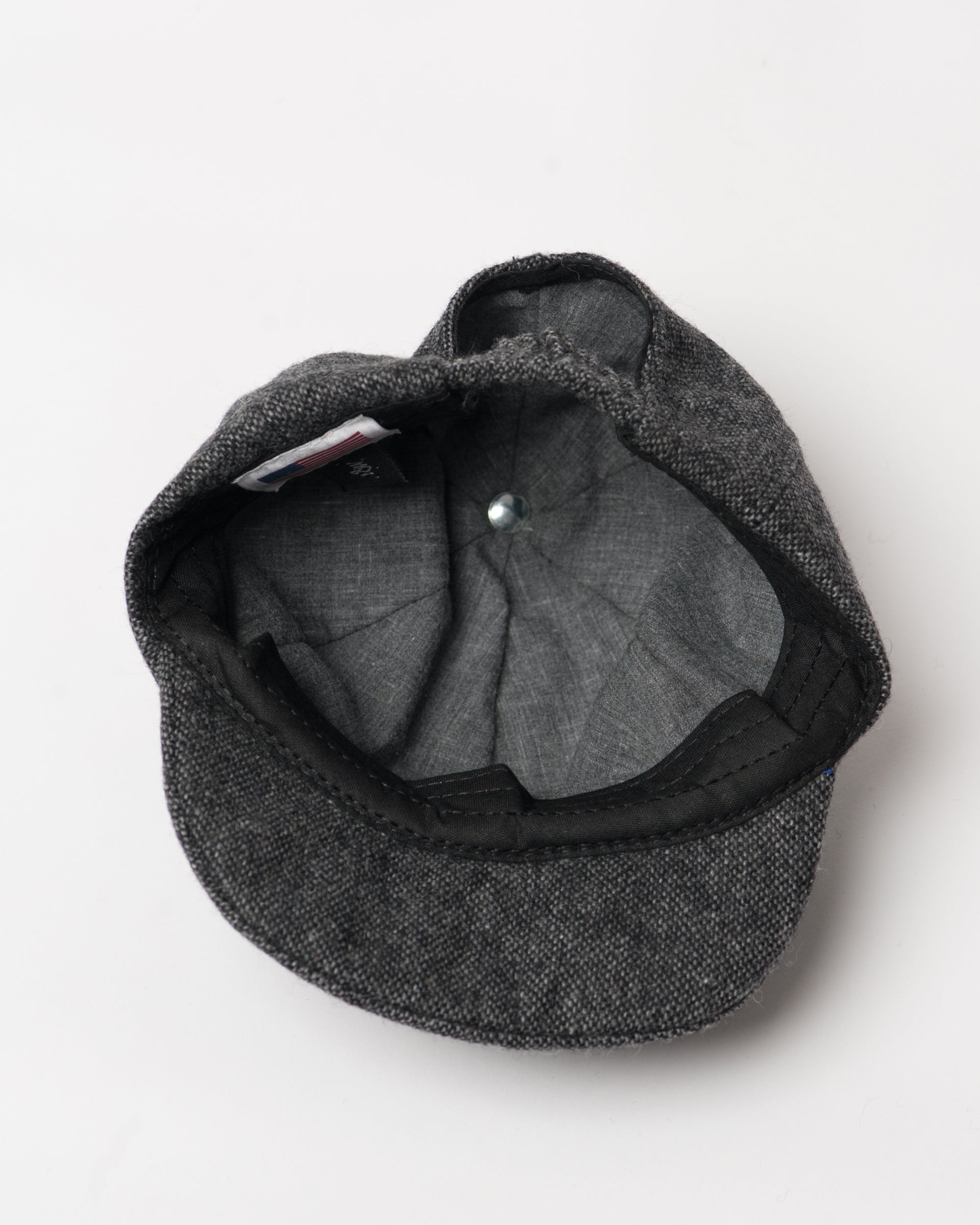 Charcoal Infant Wool Cap - inside
