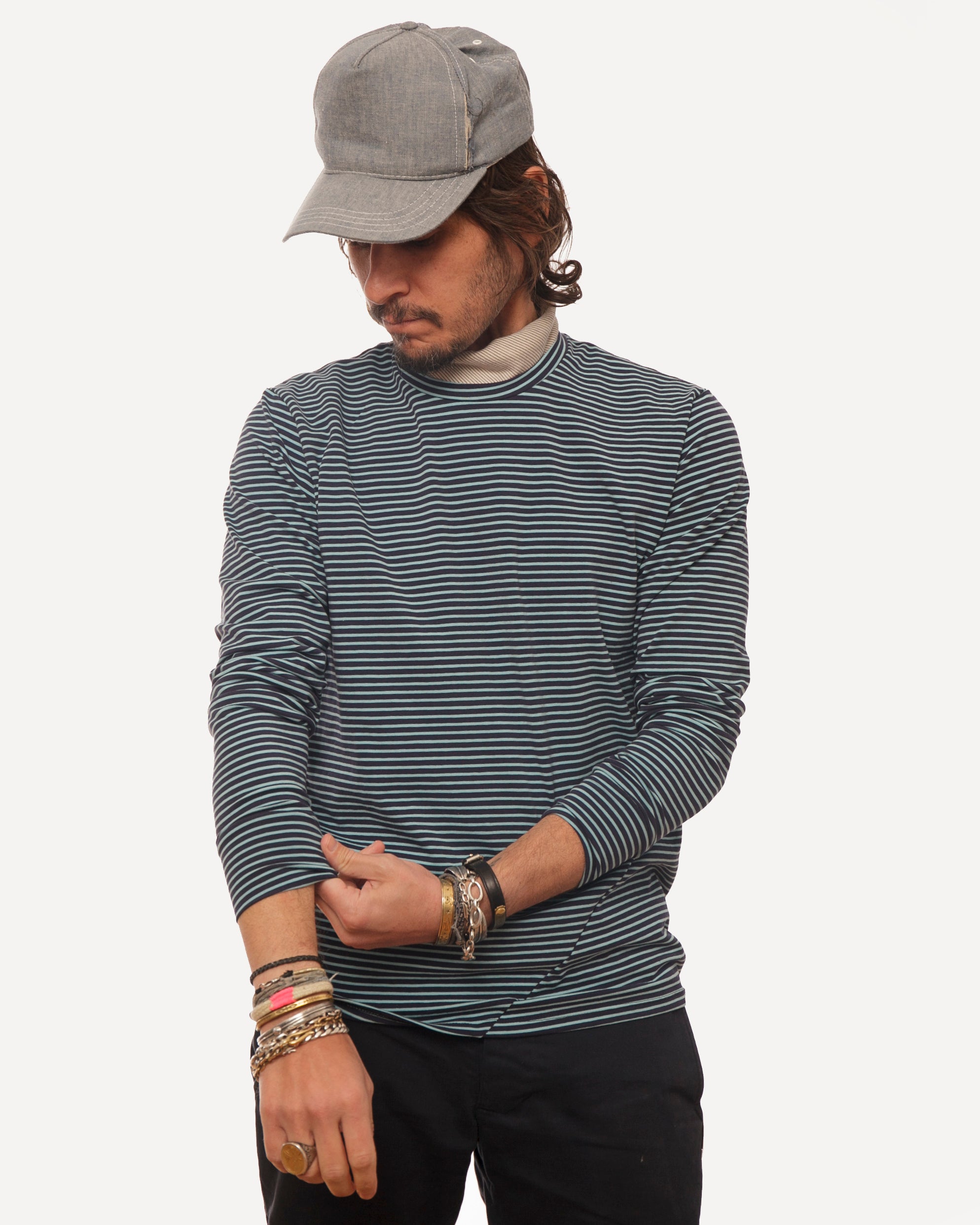 Long Sleeve Signature T-Shirt | Ocean Stripe