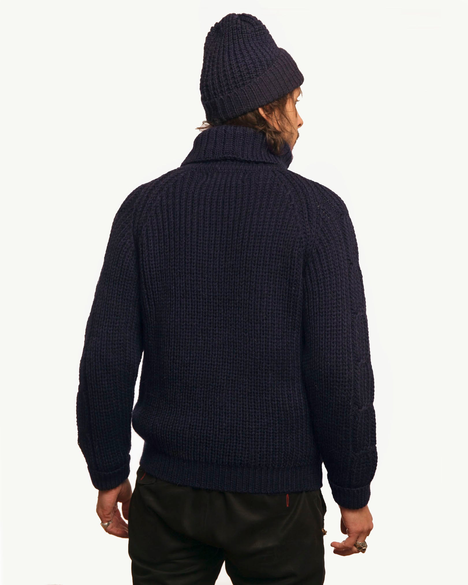 Knit Turtleneck | Navy Wool