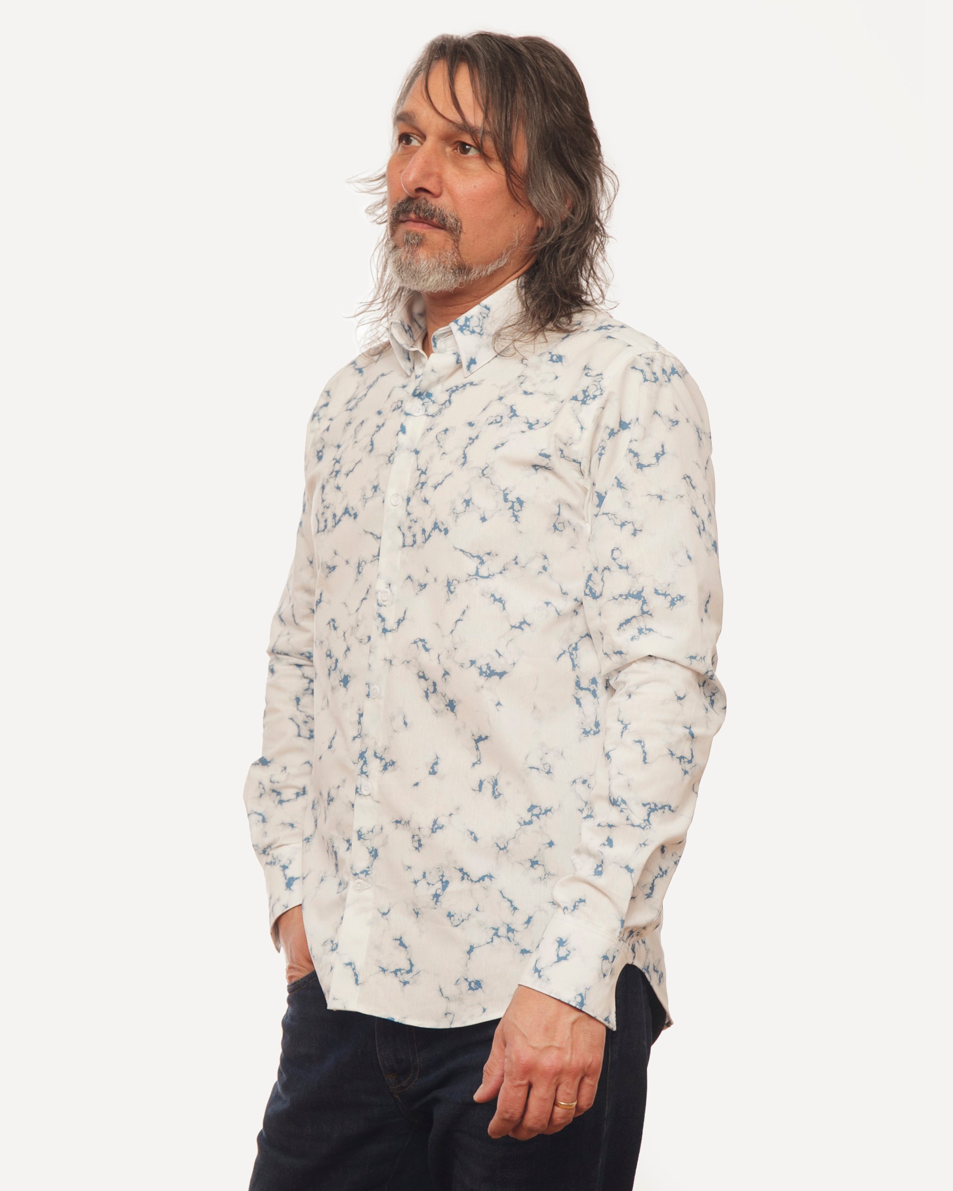 Long Sleeve Dylan Shirt | Tie Dye Sky