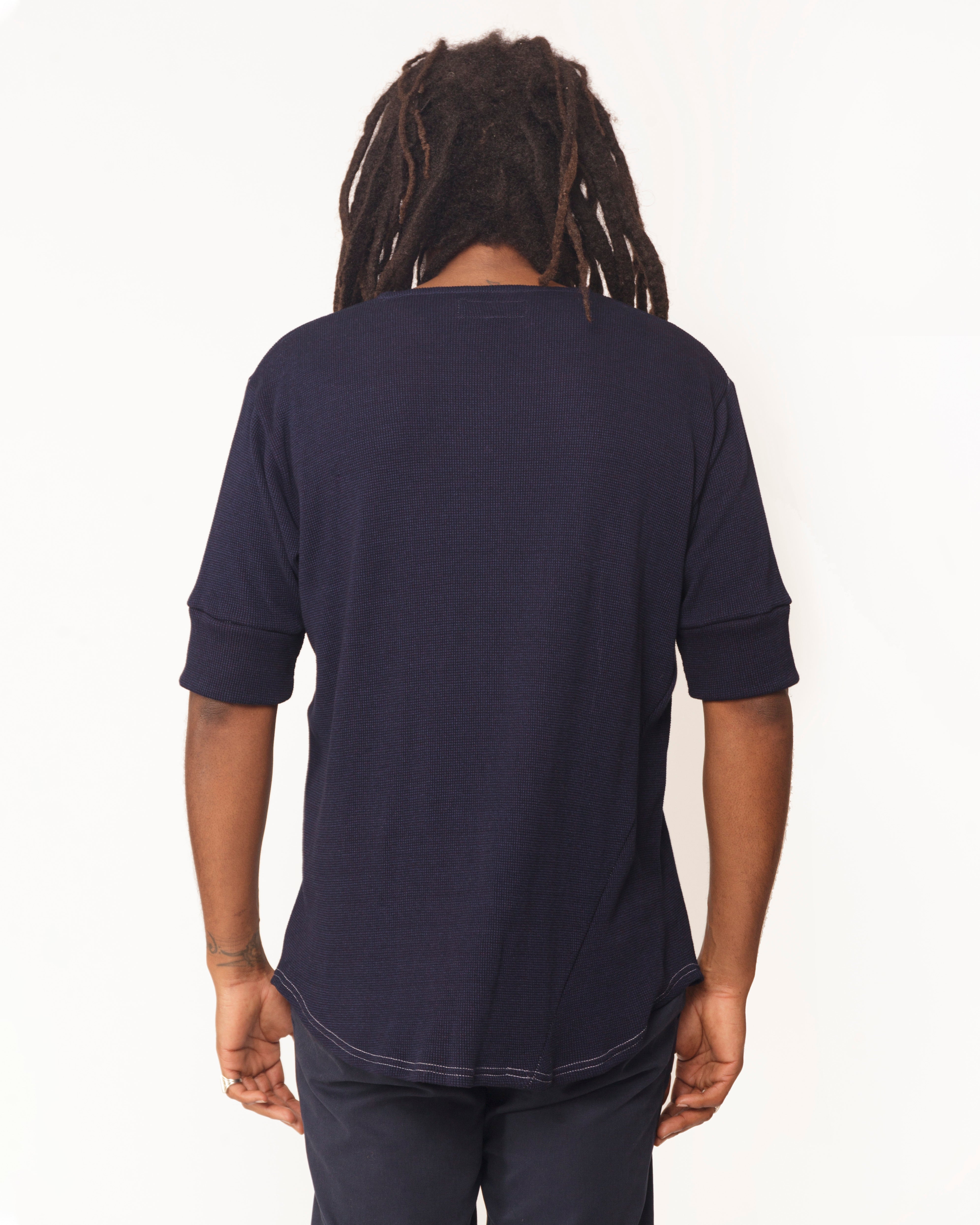 Hitchhiker Henley | Navy Waffle Knit