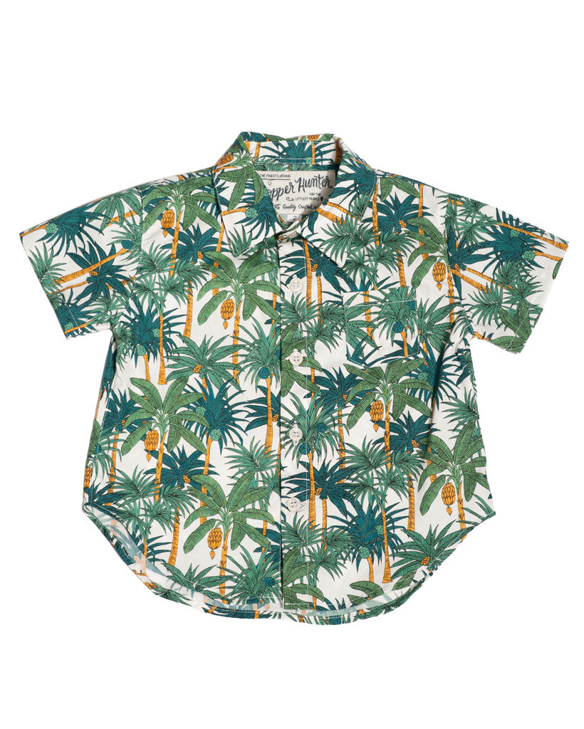 Short Sleeve Shirt | White Jungle Palms