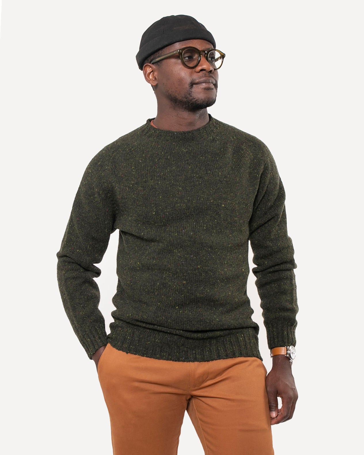 Made in Canada The Highland Crew neck from 18 Waits — a Sustainable Men's clothing brand offering Vintage Inspired menswear and Rock and Roll Fashion.