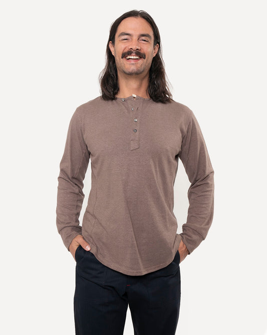 Made in Canada Heritage Henley from 18 Waits — a Sustainable Men's clothing brand offering Vintage Inspired menswear and Rock and Roll Fashion.