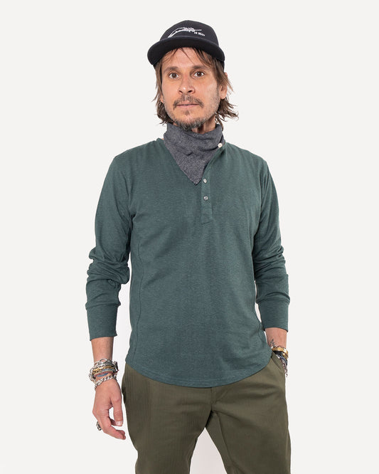 Made in Canada Heritage Henley from 18 Waits — a Sustainable Men's clothing brand offering Vintage Inspired menswear and Rock and Roll Fashion.