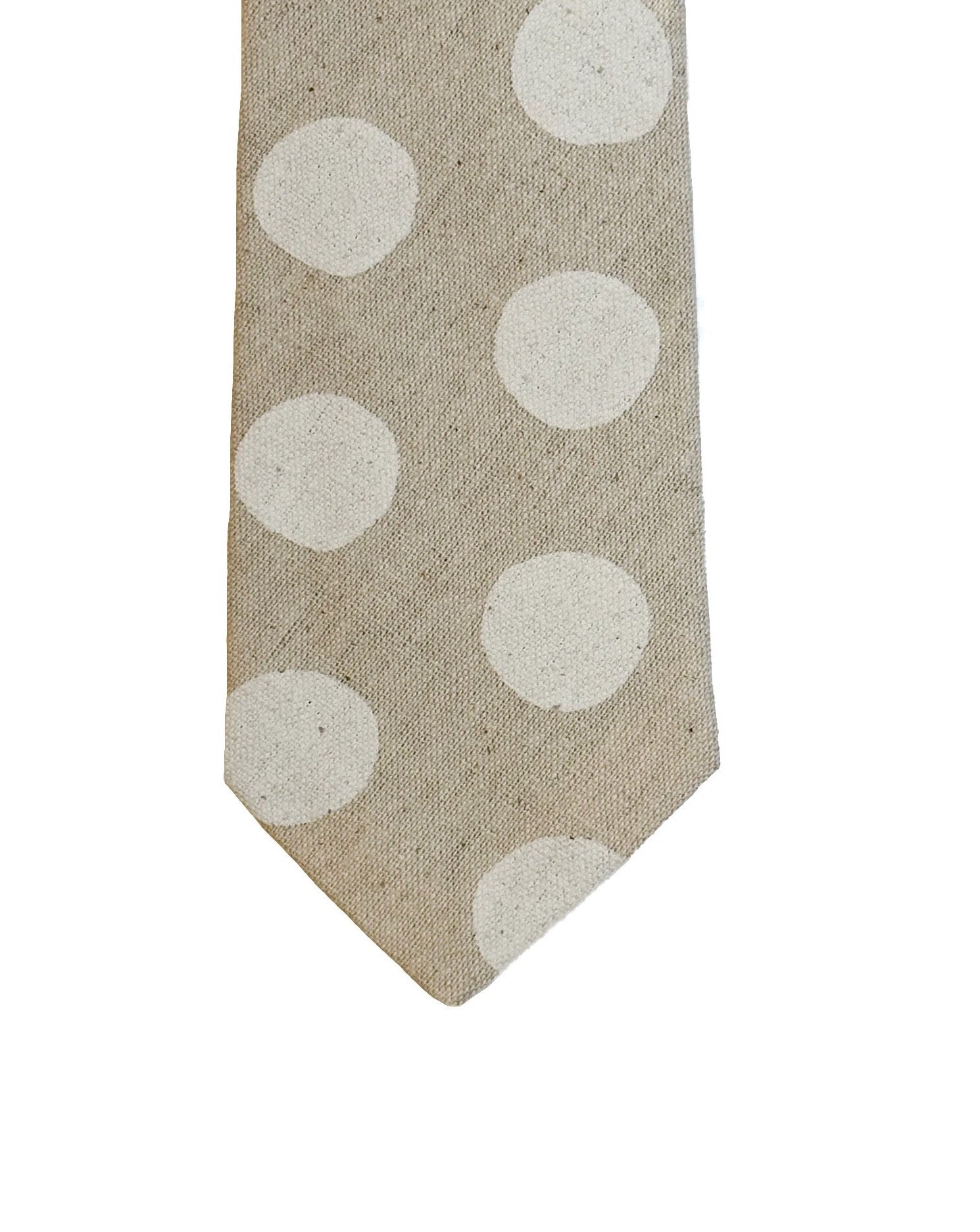 The Tie | Tipsy Linen Dots - Natural White