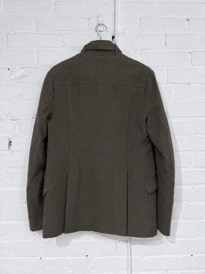 Vintage Brigadier Jacket | Stone Grey Wool