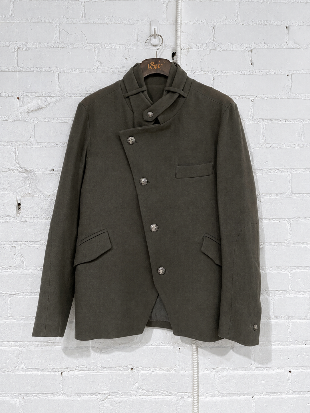 Vintage Brigadier Jacket | Stone Grey Wool