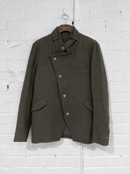 Vintage Brigadier Jacket | Stone Grey Wool