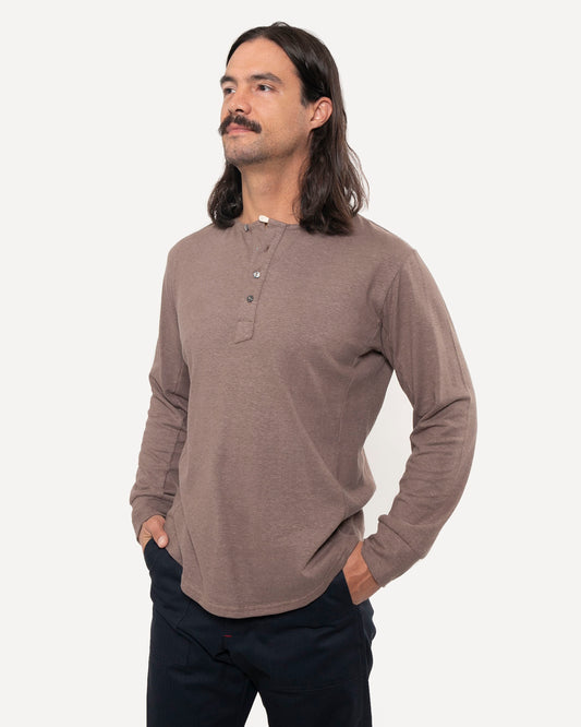 Made in Canada Heritage Henley from 18 Waits — a Sustainable Men's clothing brand offering Vintage Inspired menswear and Rock and Roll Fashion.