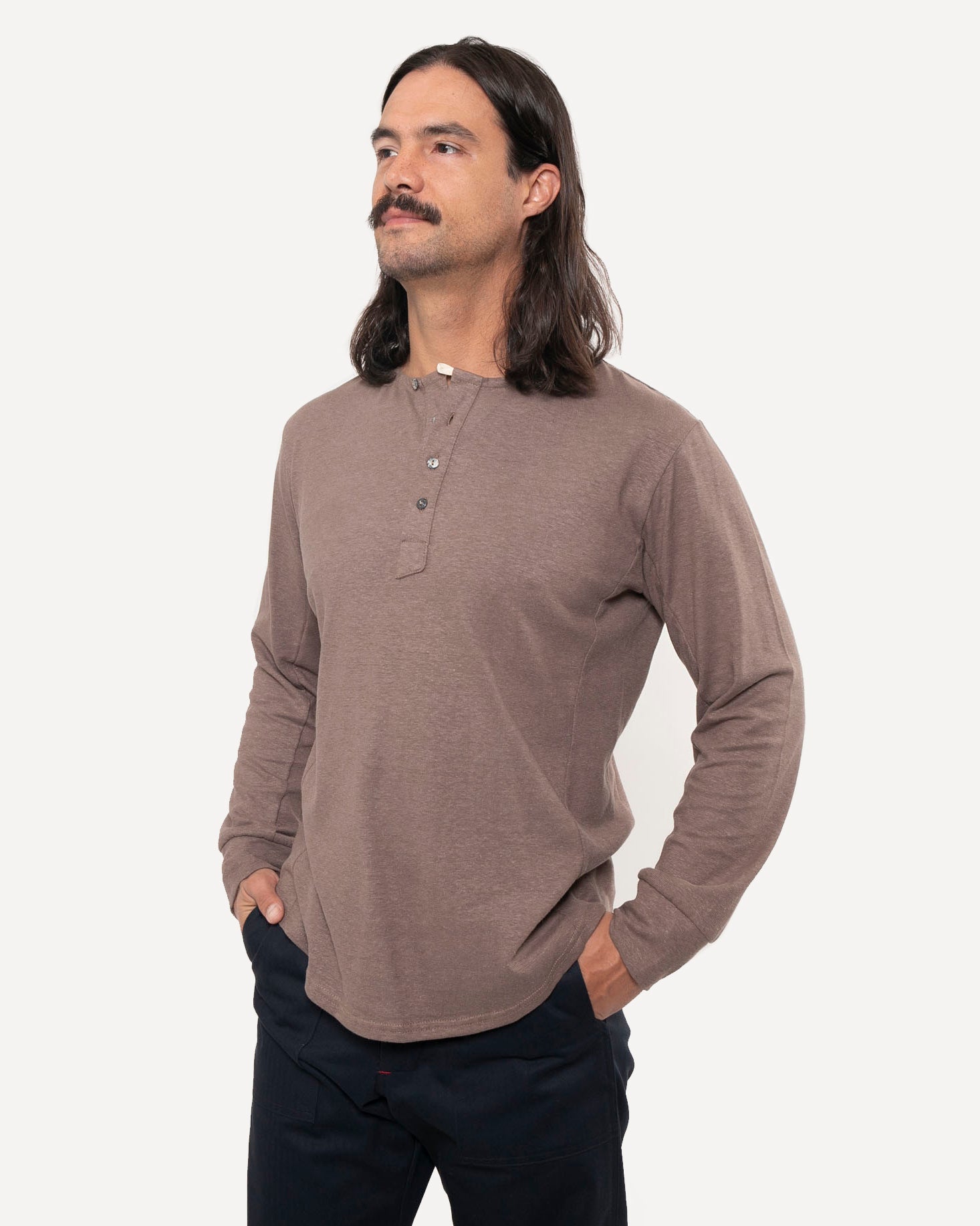 Made in Canada Heritage Henley from 18 Waits — a Sustainable Men's clothing brand offering Vintage Inspired menswear and Rock and Roll Fashion.