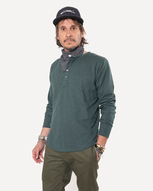 Made in Canada Heritage Henley from 18 Waits — a Sustainable Men's clothing brand offering Vintage Inspired menswear and Rock and Roll Fashion.