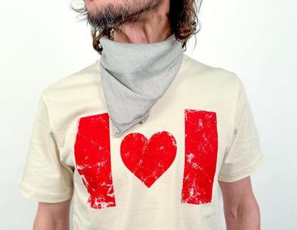 Made in Canada short Sleeve Heart ♥️ Shirt from 18 Waits — a Sustainable Men's clothing brand offering Vintage Inspired menswear and Rock and Roll Fashion.