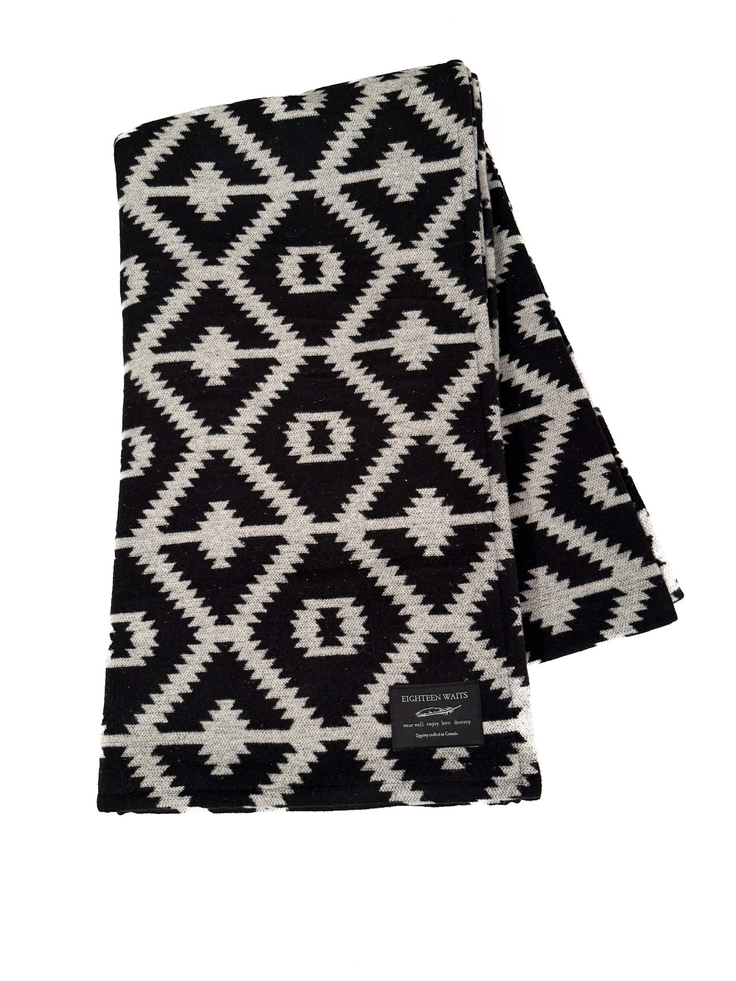 Made in Canada, the Canyon Nights Scarf from 18 Waits, a sustainable menswear brand known for vintage-inspired style and rock and roll fashion—an Imogene and Willie alternative focused on quality and character.