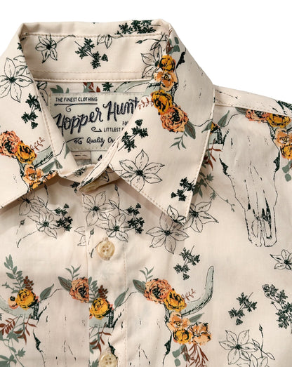 Made in Canada, Kids short sleeve shirt from 18 Waits — a Sustainable Men's clothing brand offering Vintage Inspired menswear and Rock and Roll Fashion. A refined Imogene and Willie alternative for those who value quality and character.