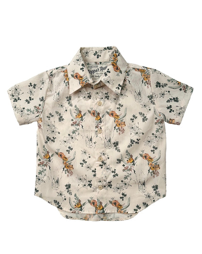 Made in Canada, Kids short sleeve shirt from 18 Waits — a Sustainable Men's clothing brand offering Vintage Inspired menswear and Rock and Roll Fashion. A refined Imogene and Willie alternative for those who value quality and character.