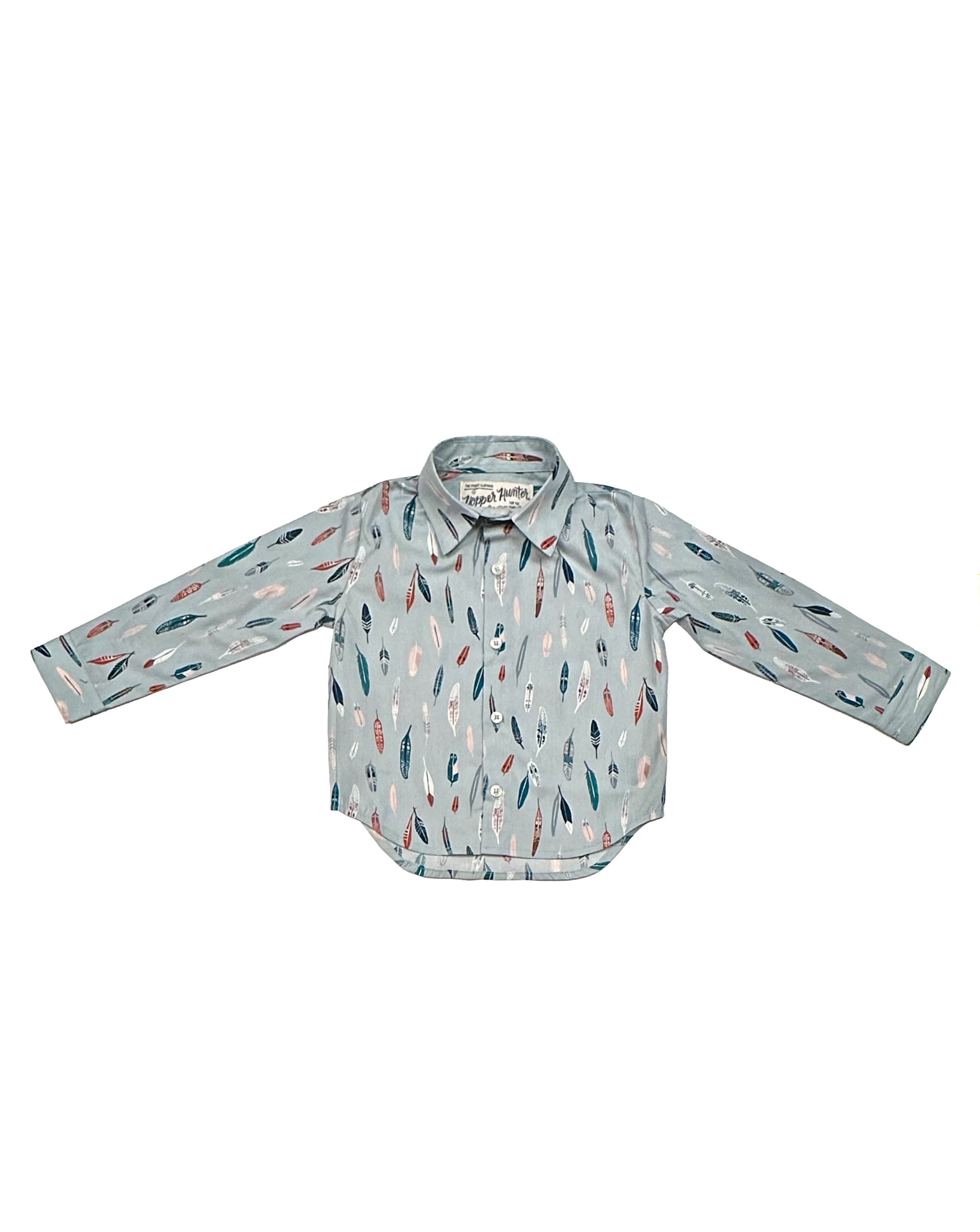 Long Sleeve Shirt | Metallic Feathers