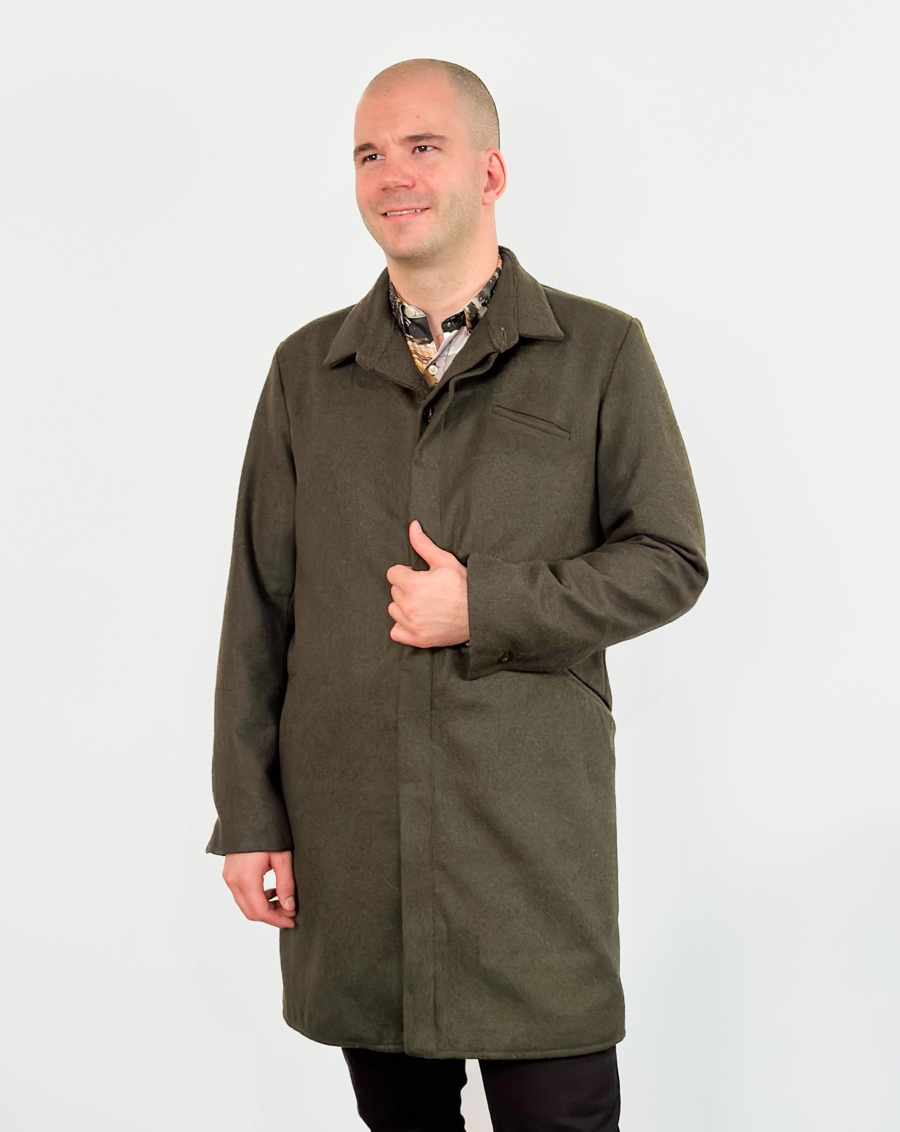 Classic Trench | Olive Green Wool