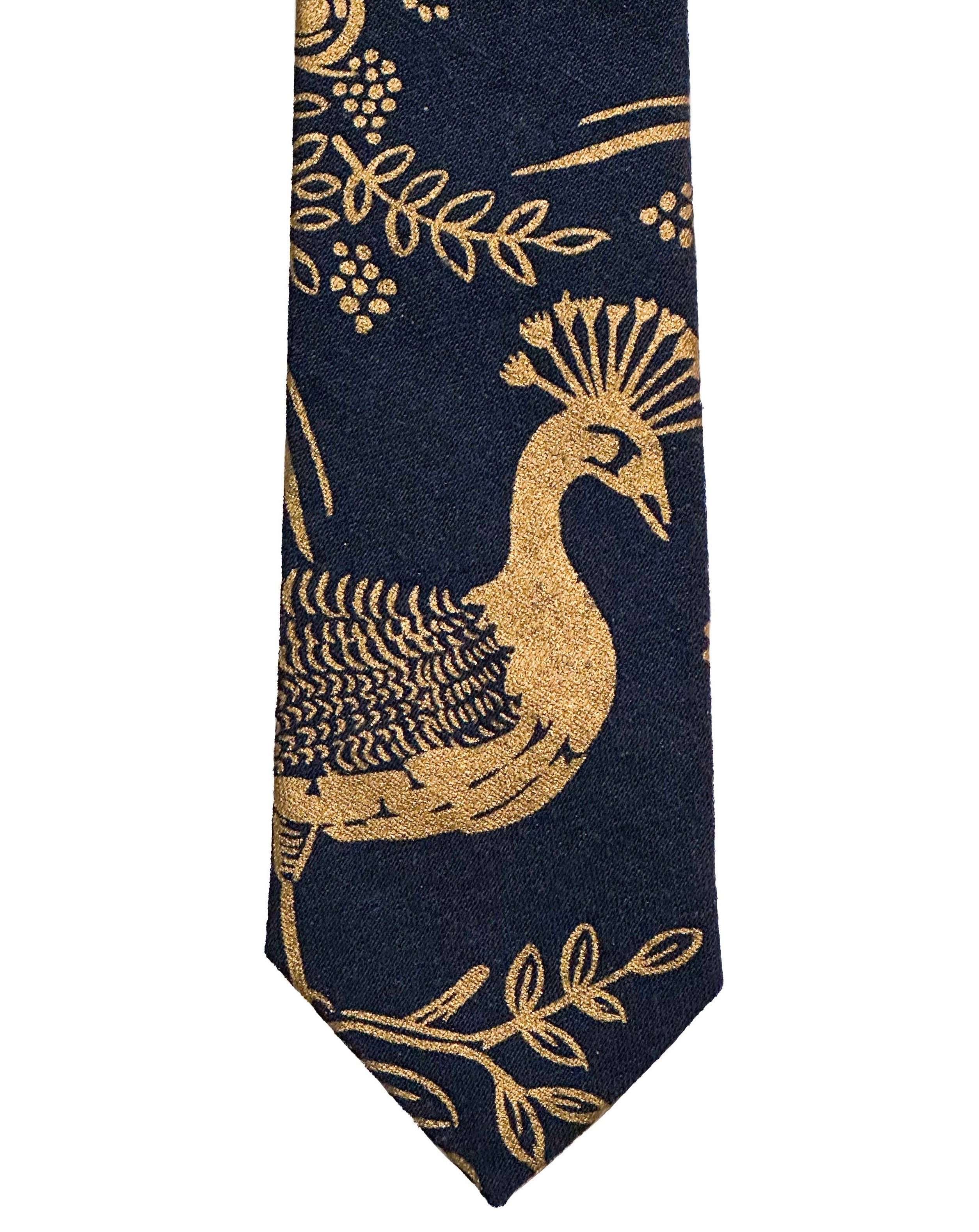 The Tie | Navy Peacocks