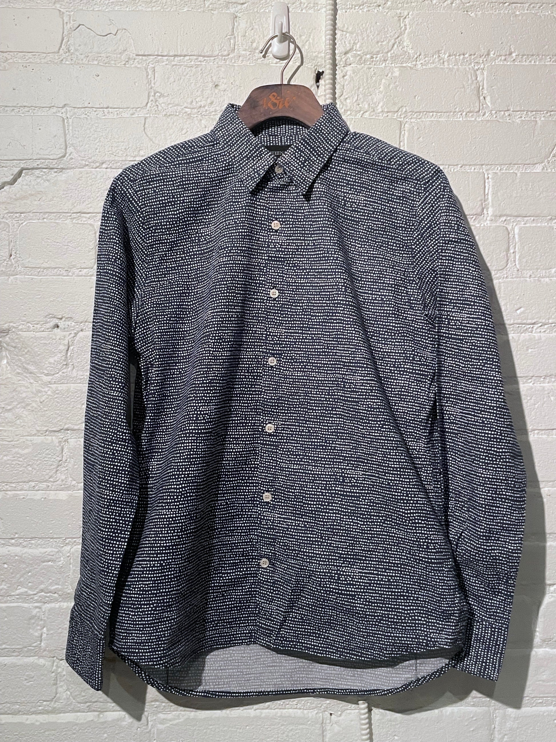Made in Canada, the Space Dots Vintage Dylan from 18 Waits, a sustainable menswear brand known for vintage-inspired style and rock and roll fashion—an Imogene and Willie alternative focused on quality and character.