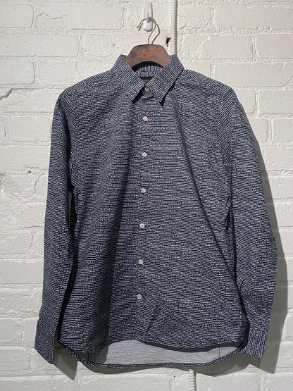 Made in Canada, the Space Dots Vintage Dylan from 18 Waits, a sustainable menswear brand known for vintage-inspired style and rock and roll fashion—an Imogene and Willie alternative focused on quality and character.