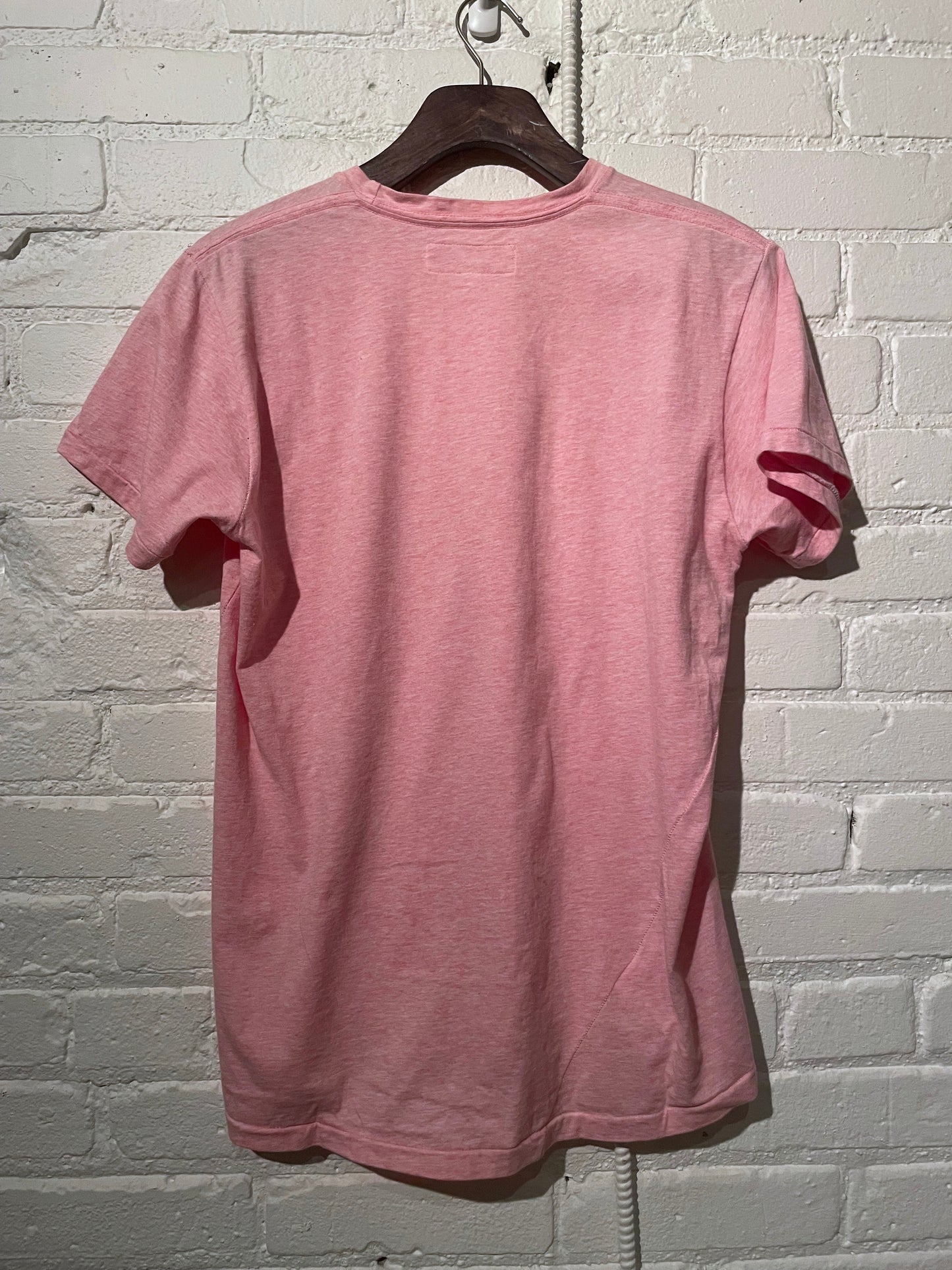 Made in Canada, the Pink Vintage Short Tee from 18 Waits, a sustainable menswear brand known for vintage-inspired style and rock and roll fashion—an Imogene and Willie alternative focused on quality and character.