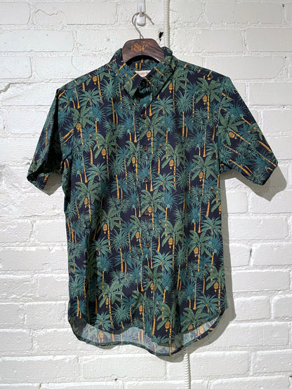 Vintage Short Sleeve Dylan | Navy Jungle Palms