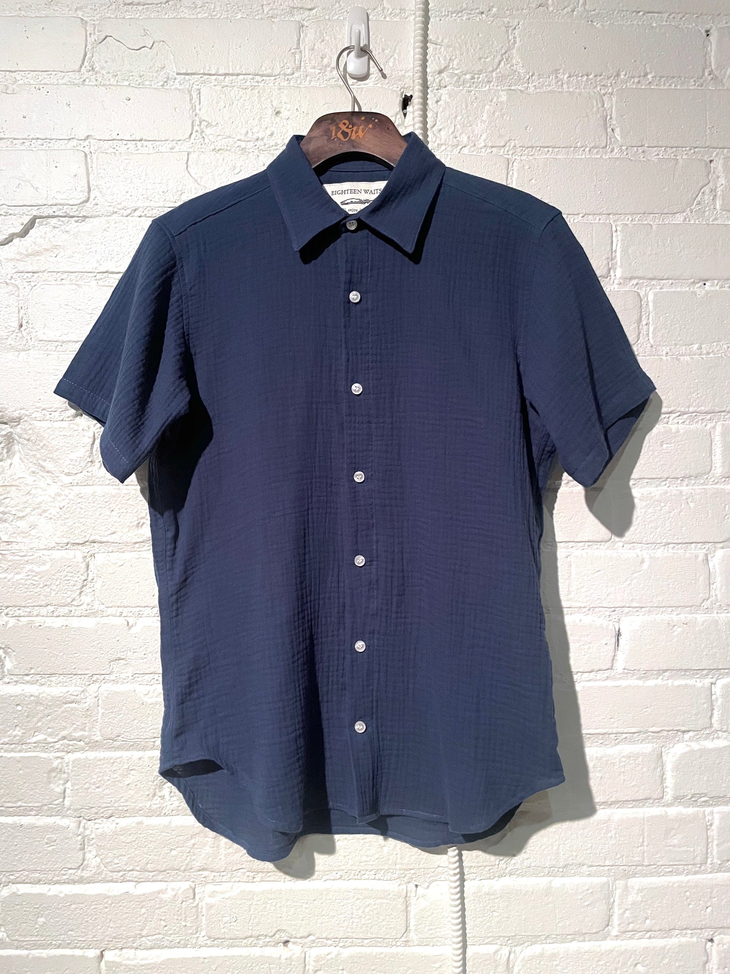 Vintage Short Sleeve Dylan | Navy Double Gauze