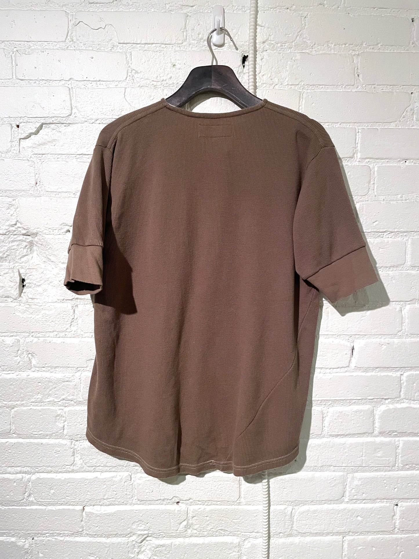 Vintage Hitchhiker Henley | Organic Khaki Micro Waffle