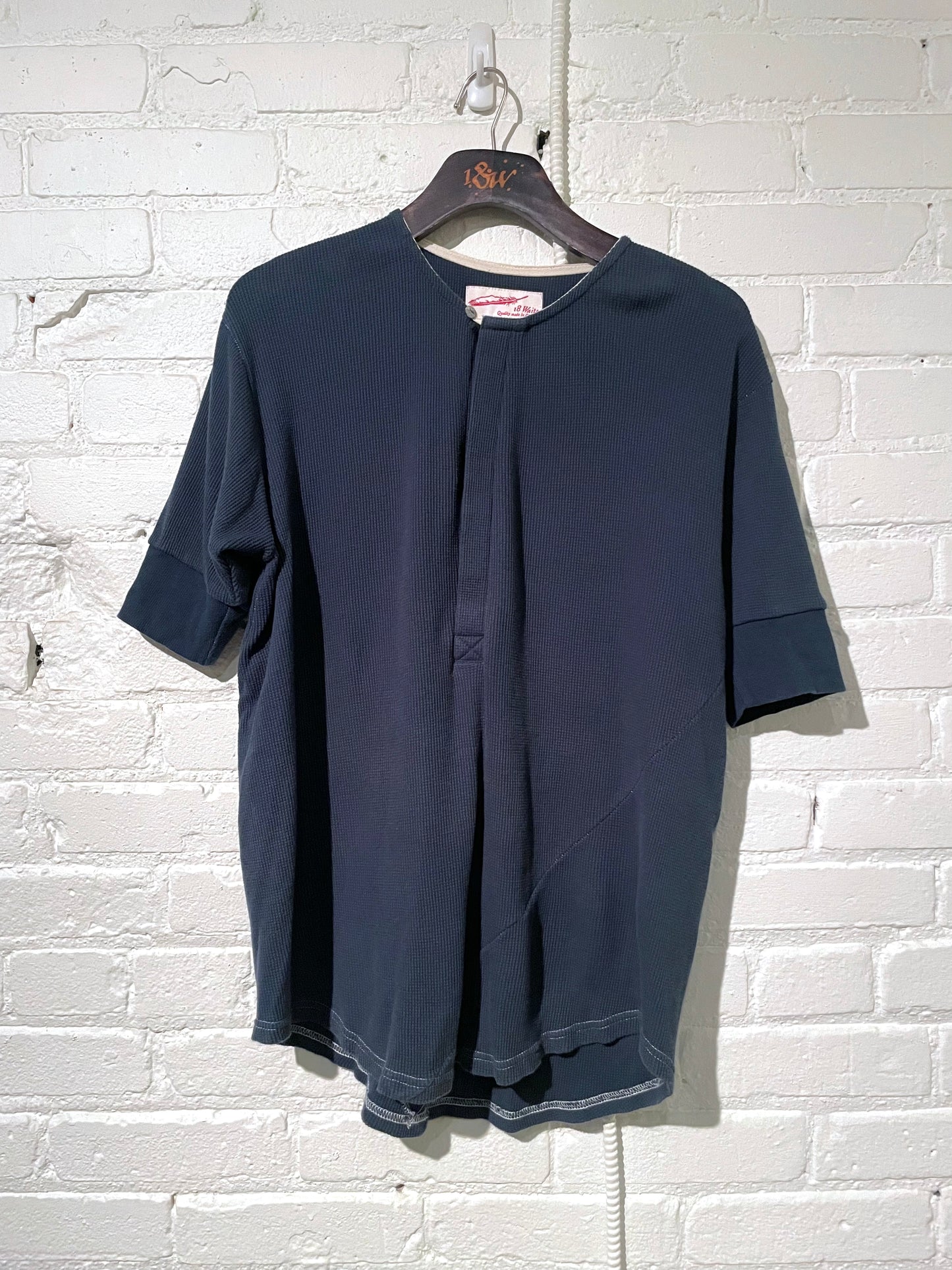 Vintage Hitchhiker Henley | Organic Ultramarine Micro Waffle