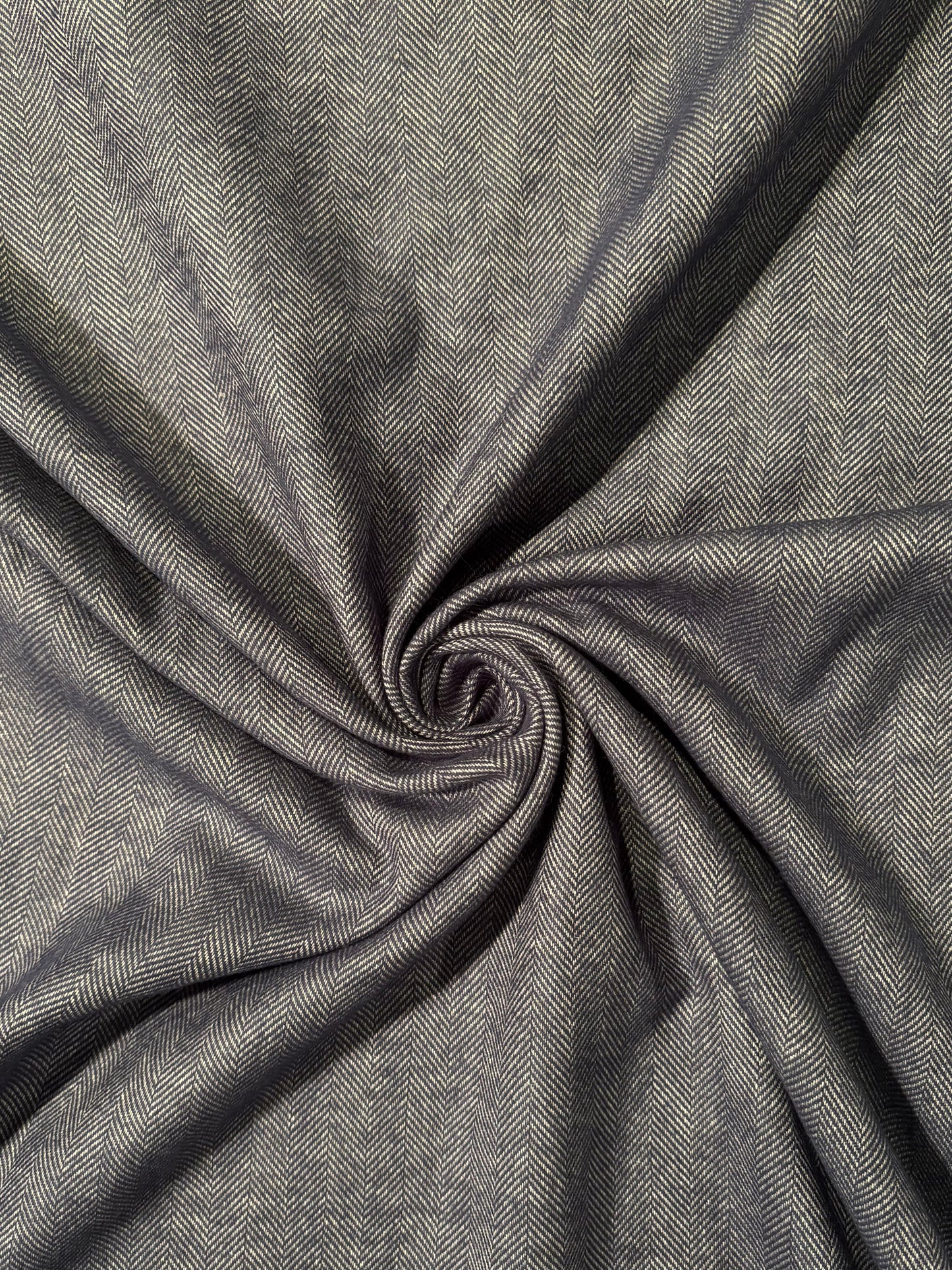 Fabric | Navy/White Herringbone Cotton Flannel