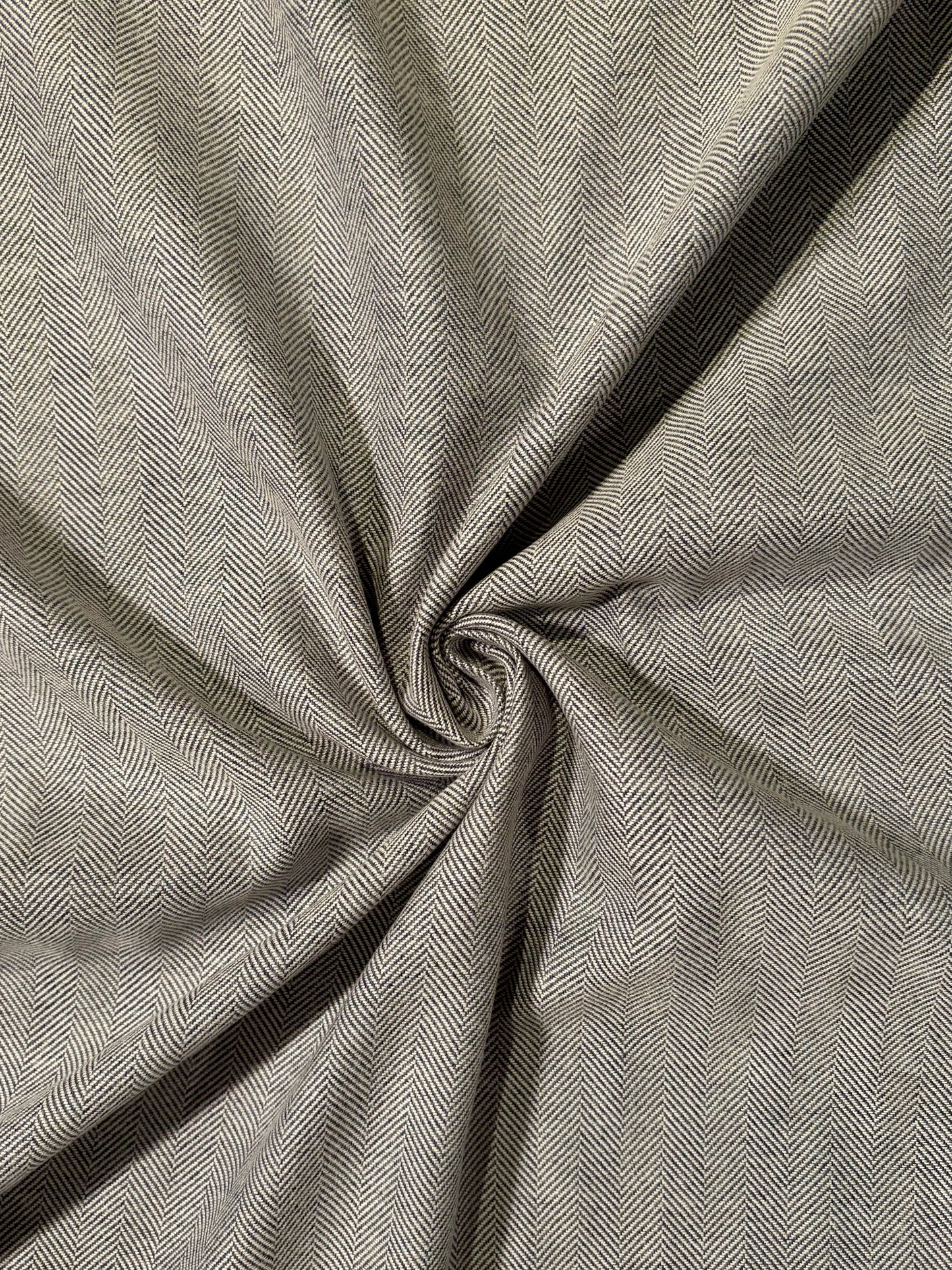 Fabric | White/Powder Blue Herringbone Cotton Flannel