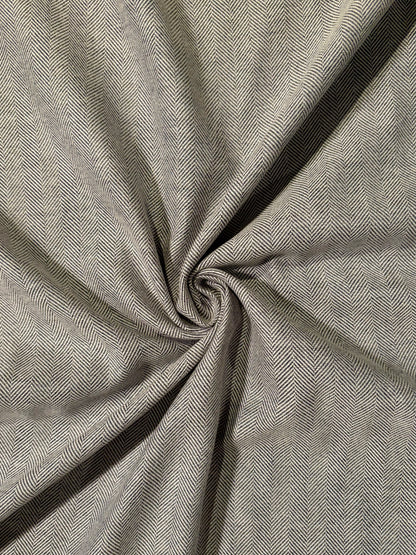 Fabric | White/Powder Blue Herringbone Cotton Flannel